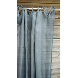 "Lidi" rideau en voile de lin bleu gris - 160 x 280 cm