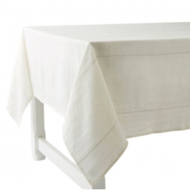 Nappe "Rythmo" 180 x. 180 cm  -  Blanc /Ficelle