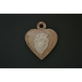 Coeur en plâtre motif "Anges"