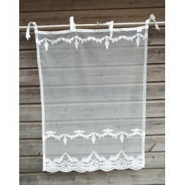"Elsa" petit rideau en voile de lin blanc - 60 x 80cm