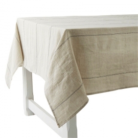 Nappe "Rythmo" 180 x 180 cm - Lin / Noir