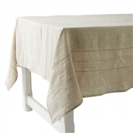 Nappe "Rythmo" 180 x 180 cm - Lin/Onyx