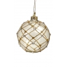 Boule de Noël en verre motif filet or 8 cm