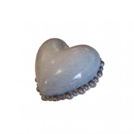 Coeur Valentine perle de couleur gris perle.