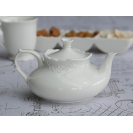 Théière blanche "Chic Antique" - en porcelaine modèle "Provence"