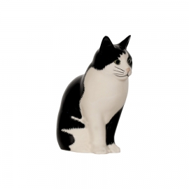 "Barney" le chat noir et blanc - Figurine en céramique "Quail"