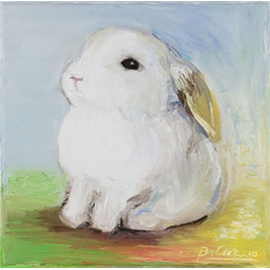 Carte postale " Lapin blanc"