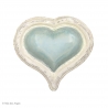 Coeur en plâtre - Charme - bleu-vert.