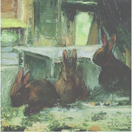 Carte postale " 3 Lapins"