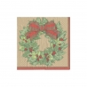 Serviettes en papier - cocktail - "Holly Wreath Gold"