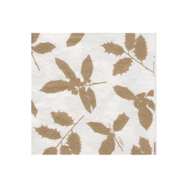 Serviettes en papier "Caspari" - cocktail - "Holly silhouettes"