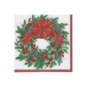 Serviettes papier - cocktail - "Holly Wreath Ivory"