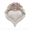 Coeur en plâtre -  Charme fleurs