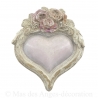 Coeur en plâtre - Charme fleurs