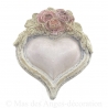 Coeur en plâtre - Charme fleurs