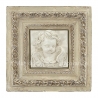 Cadre en plâtre - Charles - beige patiné brun - motif Uriel