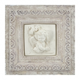 Cadre en plâtre - Henry-rose poudré - motif  "Ange"