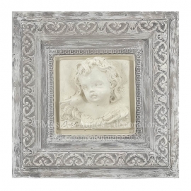 Cadre en plâtre - Henry - gris, perle,blanc - motif  "Gabriel"