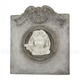 Cadre "Léon" gris perle et gris foncé- motif "Gabriel"