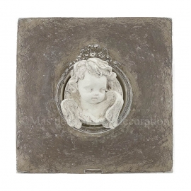 "Antoinette" cadre en plâtre  chamois - motif - Uriel
