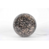 Lampe boule en verre noir et or 38 cm.