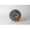 Lampe boule en verre noir et or  29 cm.