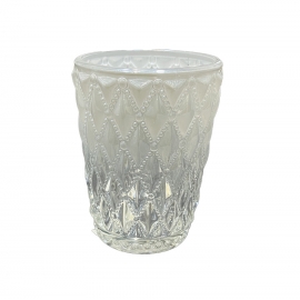 Photophore  en verre blanc translucide "carreau" L 6x6x9CM)