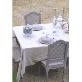 Nappe Emma en lin 170 x 320 cm couleur Bleu/gris