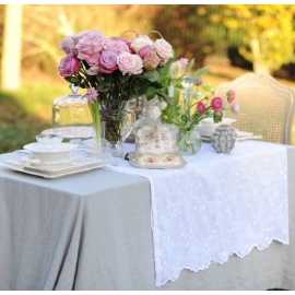 Nappe Emma en lin 170 x 320 cm - Pebble