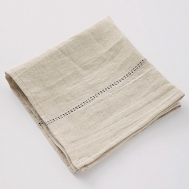 Serviette de table "Rythmo"  serviette de table 45 x 45 cm - Lin / Noir