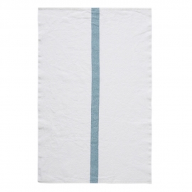 Torchon 45 x 75 cm "Doudou" - blanc/aqua