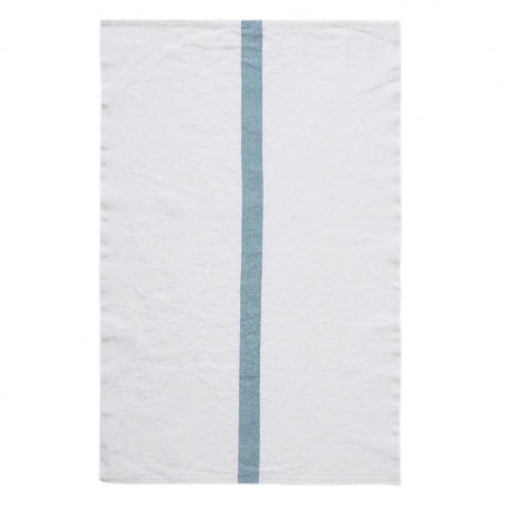 Torchon 45 x 75 cm "Doudou" - blanc/aqua