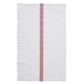 Torchon 45 x 75 cm "Doudou" - blanc/rose