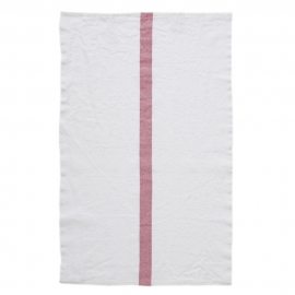 Torchon 45 x 75 cm "Doudou" - blanc/rose