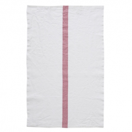 Torchon 45 x 75 cm "Doudou" - blanc/rose