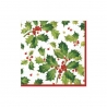 Boite de serviettes en papier - cocktail - "White Gilded Holly"