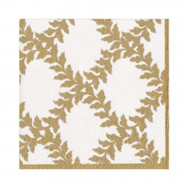 Serviettes en papier "Caspari" - lunch- "Acanthus Treillis ivoire"