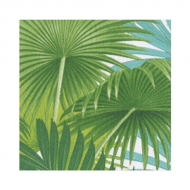 Serviettes en papier " Caspari" - lunch - "Palm fronds white"