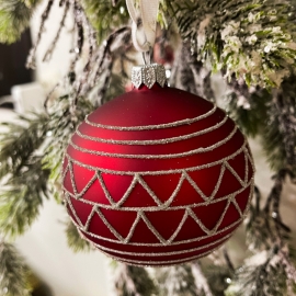 Boule sapin "Cadélia" 8 cm rouge - Lene Bjerre