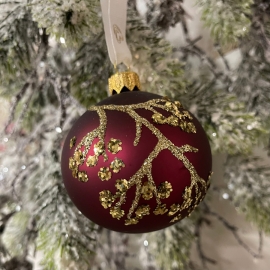 Boule de Noël "Cadélia" rouge, 6 cm- Lene Bjerre