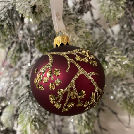 Boule de Noël "Cadélia" rouge, 6 cm- Lene Bjerre