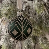 Boule de Noël verte et argent, 6 cm - Lene Bjerre