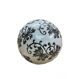 Boule Navah, en céramique - blanc et noir 6 cm