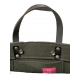 Sac en laine vert avec pochette et boutons pressions