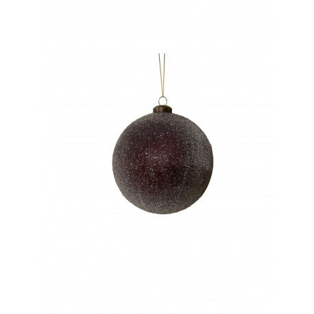 Boule de Noël rouge effet sablé 10 cm