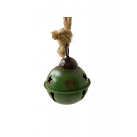 Grelot en métal vert 6,5 x 5,5 x 5,5 cm