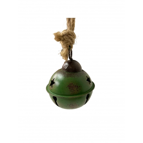 Grelot en métal vert 6,5 x 5,5 x 5,5 cm