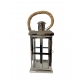 Lanterne en acier inoxydable  12 x 12 x 27 cm