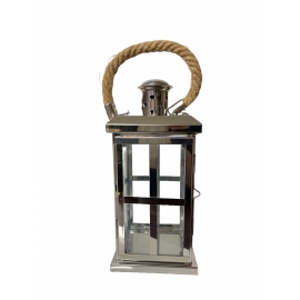 Lanterne en acier inoxydable  12 x 12 x 27 cm