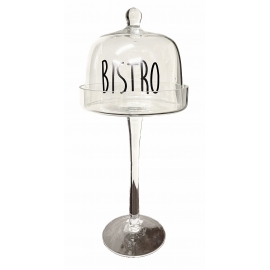 Cloche décorative « Bistro » sur pied – Style vintage